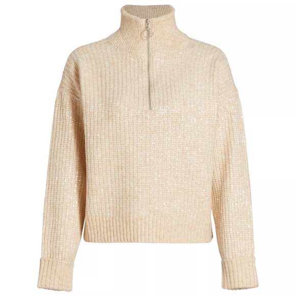 Design History  Sequin-Embroidered Quarter-Zip Sweater - Picture 3 of 9